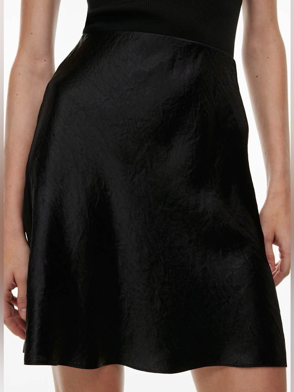 Babaton Navy Blue Satin Mini Skirt - Picture 5 of 9